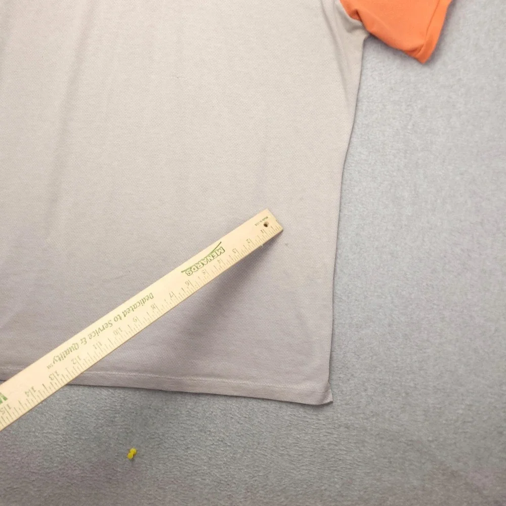 Nike Golf Dri-FIT Polo Shirt Mens Large Gray Orange Golf Performance Stretch Top